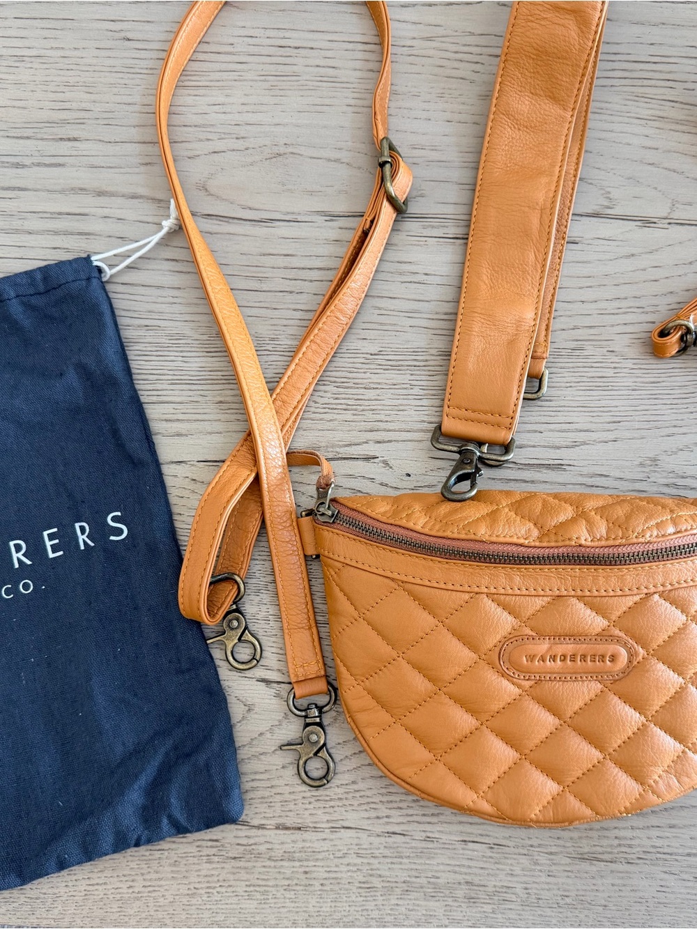 Wanderers Quilted Crossbody in Tan - Picture 5 of 10
